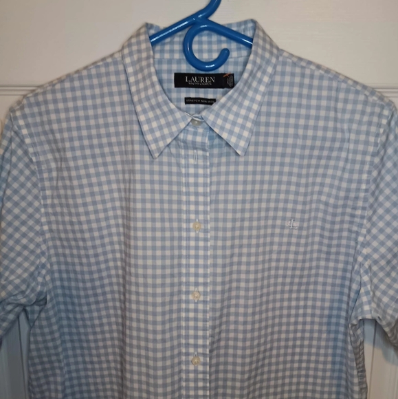 Lauren Ralph Lauren Non Iron Straight Fit Checked Button Front Shirt - Picture 2 of 8